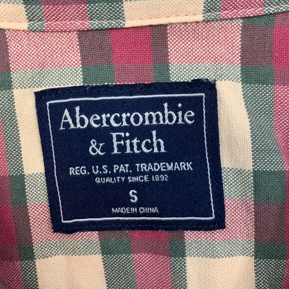 Abercrombie & Fitch Shirt Mens S Small Multi Maze Button Down Plaid Long Sleeve - Picture 5 of 12